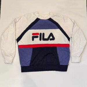 FILA Color Block Logo Crewneck Sweatshirt